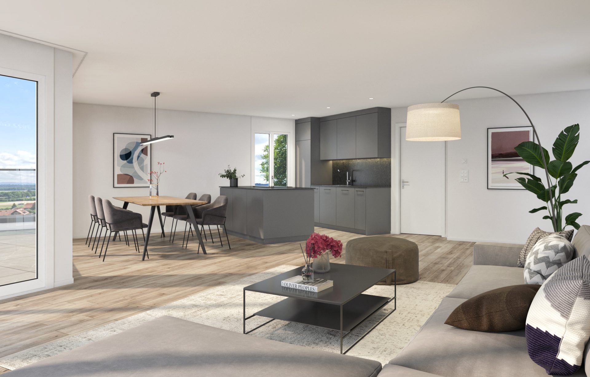 3D Visualisierung Immobilienprojekt - Innenvisualisierung / Mehrfamilienhaus Oensingen, Kanton Solothurn - AVOO DESIGN Solothurn, Schweiz