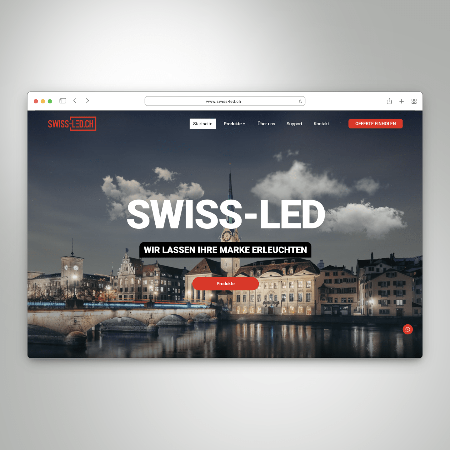 Website Swiss-Led Buchs, Aargau - Webdesign / Grafikdesign / 3D Visualisierungen - AVOO DESIGN Solothurn, Bern, Schweiz