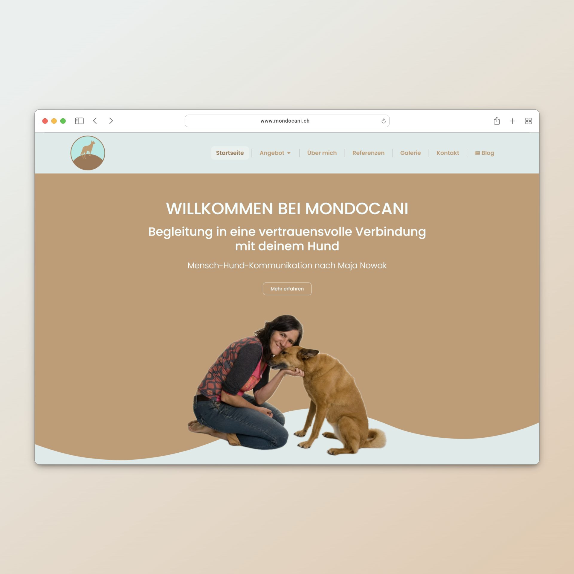 Mondocani Hundeschule Website - Webdesign / Grafikdesign / 3D Visualisierungen - AVOO DESIGN Solothurn, Bern, Schweiz